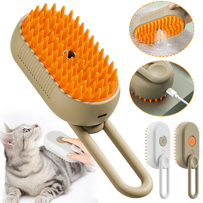 Milk brown grooming brush showing orange bristles and mist outlet