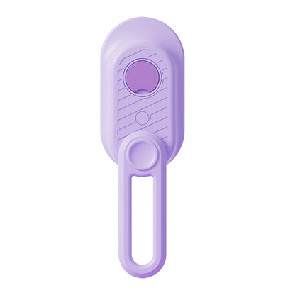 Light purple grooming brush, rear view