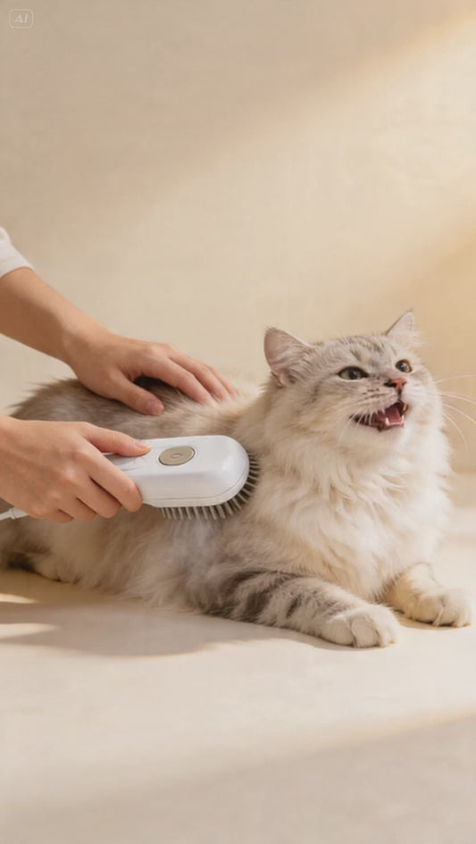 PawWell SteamBrush™ - 3-in-1 Self-Cleaning Grooming Brush for Cats & Dogs